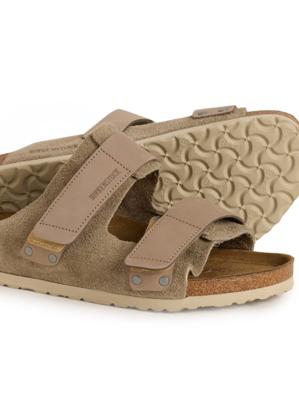 NEW Birkenstock UJI TAUPE Leather Sandals UNISEX 42 R Mens 9 or Womens 11